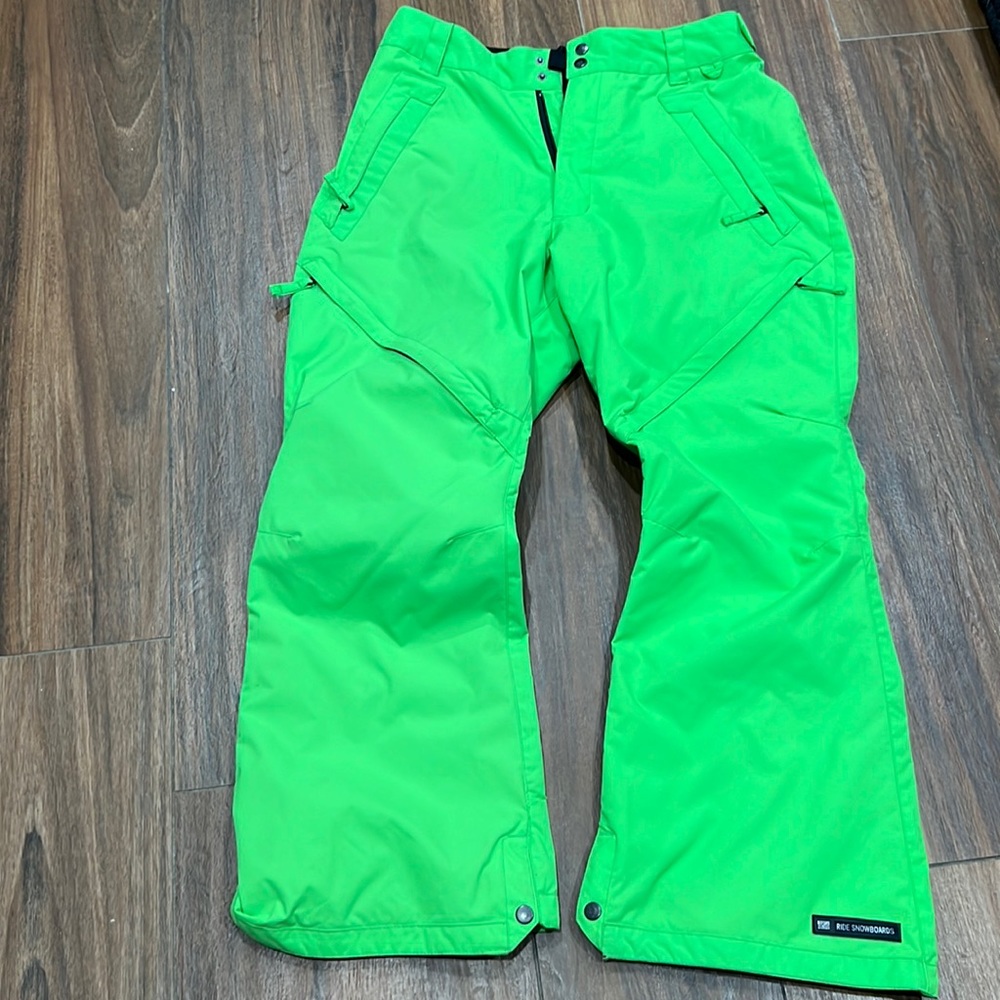 Ride Snowboards lime green snow pants